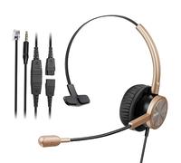 MAIRDI Casque de téléphone avec RJ9 et Prise Jack 3,5 mm pour Bureau, téléphone Portable, PC, Ordinateur Portable, Centre d'appel, Casque avec Microphone, Fonctionne pour Cisco 7941 7965 6941 7861