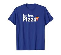 Mais d'abord, la pizza : un slogan gastronomique amusant T-Shirt, Homme, Bleu Royal, XL