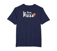 Mais d'abord, la pizza : un slogan gastronomique amusant T-Shirt, Homme Grandes tailles, Bleu Marine, 4X Tall