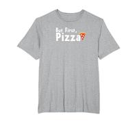 Mais d'abord, la pizza : un slogan gastronomique amusant T-Shirt, Homme Grandes tailles, Gris Chiné, 3X Tall