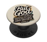 mais Dieu, Alors Que Nous étions Encore pécheurs, Christ est Mort (Romains 5:8) PopSockets PopGrip Adhésif