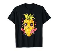 Maïs Kawaii avec visage heureux et cœurs T-Shirt