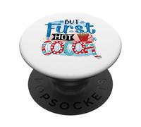 mais Le Premier Cacao Chaud Froid en Plein air Hiver Saison enneigée Amoureux PopSockets PopGrip Adhésif