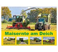 Maisernte am Deich (Wandkalender 2026 DIN A4 quer), CALVENDO Monatskalender: Maisernte in der Osterstader Marsch - Schwere Maschinen im Ernteeinsatz