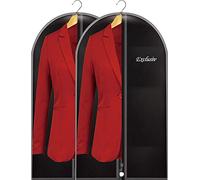 Maishijie Lot de 2 Housse de Vêtement 100 x 60 cm Housse de Voyage Pliable Anti Poussière Housse de Protection pour Robes Costumes Manteaux Vestes Avancée Tissu Oxford (Noir)