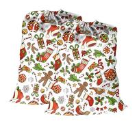 Maishijie Lot de 2 sacs cadeaux géants, pour cadeaux, anniversaire, mariage, Noël, rangement, linge (Blanc - L)