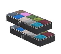 Maishijie Lot de 2 sacs de rangement pour dessous de lit 105x45x15cm，71 L - Organiseur pliable pour couette, couverture, couette (Noir)