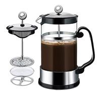MAISITOO Cafetière à Piston, 1000ML Français presse café en verre, Machine à Café French Press Machine à Thé en Verre RéSistant à la Chaleur avec Filtrants Faciles à Nettoyer (Noir)