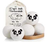 MAISITOO Lot de 6 boules de feutre XXL extra larges en laine de mouton pour sèche-linge - Balles naturelles en laine de mouton - Réduit les plis et réutilisables - Antistatique - Temps de séchage