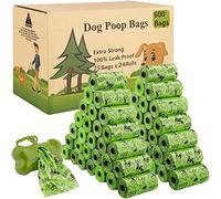 MAISITOO Sacs Ramasse Crottes, 600 Sacs de Caca de Chien Sacs de Merde compostables Extra Épais Sacs en Mélange D'amidon de Maïs, avec 1 Distributeur de Sac, étanches, Extra Larges, épais, bleu