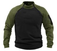 Maisley Veste Homme Vestes Tactiques Vestes d'hiver en Polaire Chaud sans Capuche pour des Sports Manteau Fleece Sweatshirt Long Sleeved Pullover