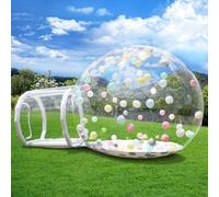 Maison à bulles gonflable - Dome à bulles gonflable avec ventilateur et pompe - Tente de jardin imperméable en PVC de qualité commerciale pour mariage, camping, fête, 250 cm - Blanc