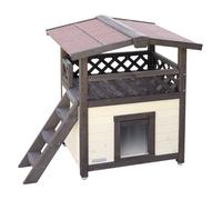 Maison À Chat Chauffée 4-Saisons Deluxe 88x57x77 Cm Marron Foncé Kerbl