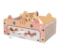 Maison à chat - Maison en carton avec griffoirs - Grand lit à gratter pour chat - Grand lit de salon pour chat en intérieur - Patins à griffer - Condominium - Chat ondulé