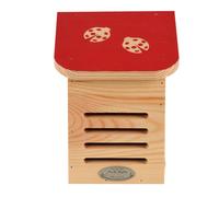 Maison à coccinelles, toit coloré avec silhouette coccinelles.