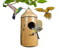 Maison à colibri en bois naturel, mangeoire pour colibri, colibri, balançoire à suspendre à l'extérieur, pour les maisons de tristesse hirondelle, moineau, colibri, pinsons