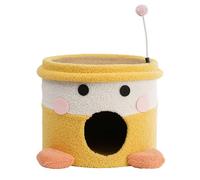 Maison à gratter pour Chat, boîte à gratter Durable de Style Tube de Dessin animé avec Maison de Jeu pour Chat en Chanvre et sisal pour Le Plaisir intérieur et la Protection des