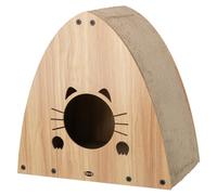 Maison à griffer, Carton à griffer/MDF, 48 × 48 × 28 cm, Marron Clair