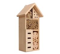 Maison à insectes - Cabane de pollinisation en bois - Cabane de créature ailée - Habitat de jardin avec structure ventilée - Abeilles papillons, coccinelles, fleurs d'arrière-cour, paysage, patio