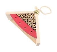 Maison à Insectes en Bois Peint, Décor Jardin, Abri Suspendu | Corde Naturelle, Crochets en Fer Forgé, Style Cabane, pour Patios et Potagers, Accueil des Petites Bêtes