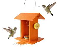 Maison à oiseaux avec design ouvert et toit en bois pour oiseaux sauvages, pour personnes âgées, observation des colibris, décoration, patio, balcon,