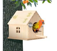 Maison à oiseaux en bois pour l'élevage de perroquets avec design durable de 500 g pour la mise en place de cages, l'élevage de perroquets, la nidification et l'enrichissement du havre