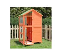 Vidaxl Maison À Oiseaux Marron 97x81x152 Cm Bois Massif De Pin