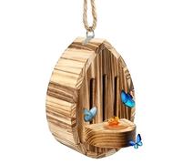 Maison à Papillons - Décoration extérieure Naturelle, multifonctionnelle en Bois en Forme de Larme, Outil Domestique Pratique utilise Le Chemin, matériau Robuste et résistant à l'usure, géométrie