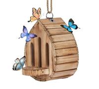 Maison à papillons en bois en forme de larme à suspendre avec corde Habitat et mangeoire 2 en 1 pour papillons de nuit, abeilles, insectes pour décoration de jardin
