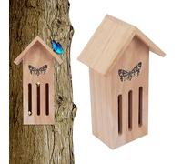 Maison à papillons, maisons à papillons pour le jardin | Hôtel Papillon en bois naturel en bois - Maison à papillons de 11,2 x 3,9 x 3,2 pouces à poser au sol ou à accrocher au mur d'un arbre pour att