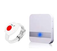 Maison Alerte Alarme sans Fil Patiente Personne ÂGéE Personnelles SystèMe D'Alarme Plug Version Et Bouton D'Appel d'urgence Alarme Pager avec Bracelet Durgence (1 à 1 Blanc)