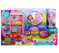Maison Appartement 3 etages, 6 espaces de Jeu pour enchantimals - avec Poupee, Chiot, Accessoires - Set Jouet avec Carte Animal