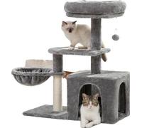 Maison arbre à chat avec grande place d'observation supérieure, griffoirs naturels en sisal, AMT0174GY, comme image
