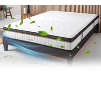 Maison Aubertin Matelas Emeraude 200x200, 24 cm Ép, Lit 2 Personnes, Mémoire de Forme Haute Densité 60 kg/m³, Accueil Moelleux, Soulage Le Mal de Dos, Soutien Ferme et Orthopédique, Chambre Adulte