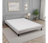 Maison Aubertin - Sommier Tapissier Clémence 140x190 cm Gris | 30 cm | en Kit Ultra Robuste | Lattes Multiplis | Anti-Glisse | Fabrication Française | 2 Personnes | Pieds Inclus