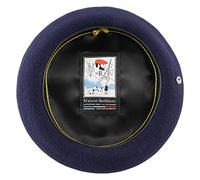 Maison Berblanc - Authentique béret Basque, Laine Merinos imperméable, Homme ou Femme Le Parisien - Taille 62 cm - Bleu-Marine