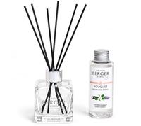 MAISON BERGER - Bouquet Parfumé - Diffuseur Parfum Maison - Lumière Florale - Modèle Glaçon Transparent - 6 Bâtonnets Noirs - 21 cm - Recharge 100 ml - Diffusion 4 à 6 Semaines - Fabriqué en France