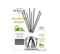 MAISON BERGER Bouquet Parfumé Fleur de Citronnier, 100 ml | Coffret complet : flacon en verre transparent, 6 bâtonnets et recharge Fleur de Citronnier 100 ml