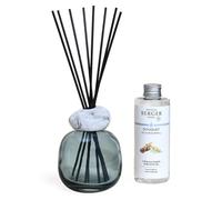 Maison Berger Bouquet Parfumé Minéral - Diffuseur et Recharge 180 ML avec 6 Brins - Senteur Longue Durée 6 Semaines - Design Moderne - Prêt à l’Emploi Idéal Cadeau Intérieur (Bleu Thé Blanc Pureté)