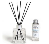 MAISON BERGER - Bouquet Parfumé - Modele Glaçon Transparent - 6 Brins Noirs - 21 cm - Recharge de 100 millilitres Incluse - Durée de Diffusion 4 à 6 semaines (Aqua Céleste)