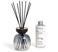 MAISON BERGER - Bouquet Parfumé Wood - Diffuseur à bâtonnets avec Recharge 180 ML + 6 brins - Verre laqué & Finition Bois - Diffusion ~6 semaines - prêt à Offrir (Noir Musc Cocoon)