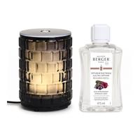 MAISON BERGER Celebration Noir Diffuseur Électrique, Oud Hypnotique | Verre noir Celebration, recharge Oud Hypnotique 475 ml incluse, télécommande, minuterie 30/60/120 min