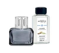 Maison Berger Coffret Cadeau Glaçon - Diffuseur de Parfum d’Ambiance 250 ML - Élimine Les odeurs, purifie l’air, Objet décoratif Maison ou Bureau (Grise - Thé Blanc Pureté)
