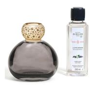 Maison Berger - Coffret Lampe Berger Ophelia avec Recharge 250 ML Incluse - Lampe à Catalyse 2-en-1 pour Purifier et parfumer l’air - Objet déco raffiné - Lumière Florale - Fabriqué en France (Noir)