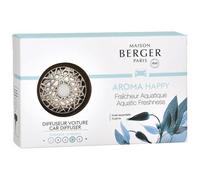 Maison Berger Diffuseur Voiture Parfumé - Clip Métal 4,5 cm avec Recharge Incluse, Fabrication Française - Clip Grille Aération - Jusqu’à 4 Semaines de Diffusion (Aroma Happy)