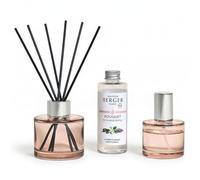 MAISON BERGER Duo Mini Bouquet & Spray d'Intérieur, Verre Laqué, 90ml & 50ml, Durée de Diffusion 3 semaines, 450 a 550 pulvérisations (Ophelia Lumière Florale)