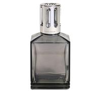 MAISON BERGER Lampe Berger Carrée - Lampe à Catalyse en Verre 370 ML - Système 2-en-1 pour Aider à Purifier Puis Parfumer l’Air - Monture Droite Argent - Vendue sans Parfum (Gris)