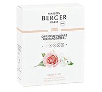 MAISON BERGER - Lot de 2 Recharges Diffuseur Voiture - Système Céramique - Diffusion 4 à 6 Semaines - Parfum Lampe Berger - Fabriqué en France (Paris Chic)