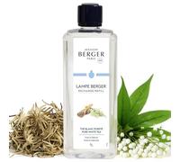 MAISON BERGER - Recharge Lampe Berger Thé Blanc Pureté 1 Litre - Thé Blanc & Bergamote - Parfum Frais délicat & apaisant - Neutralisation des odeurs - Fabriqué en France