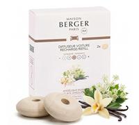 Maison Berger Paris – Recharges diffuseur voiture Angélique Noire, lot de 2 céramique, 4–6 sem.